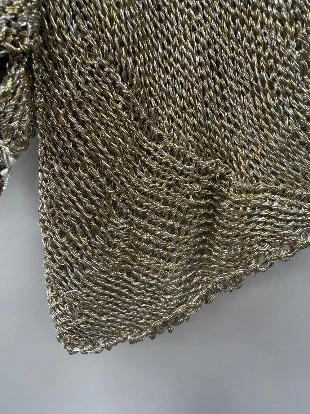 Free People Metallic Gold Open-Front Draped Cardigan